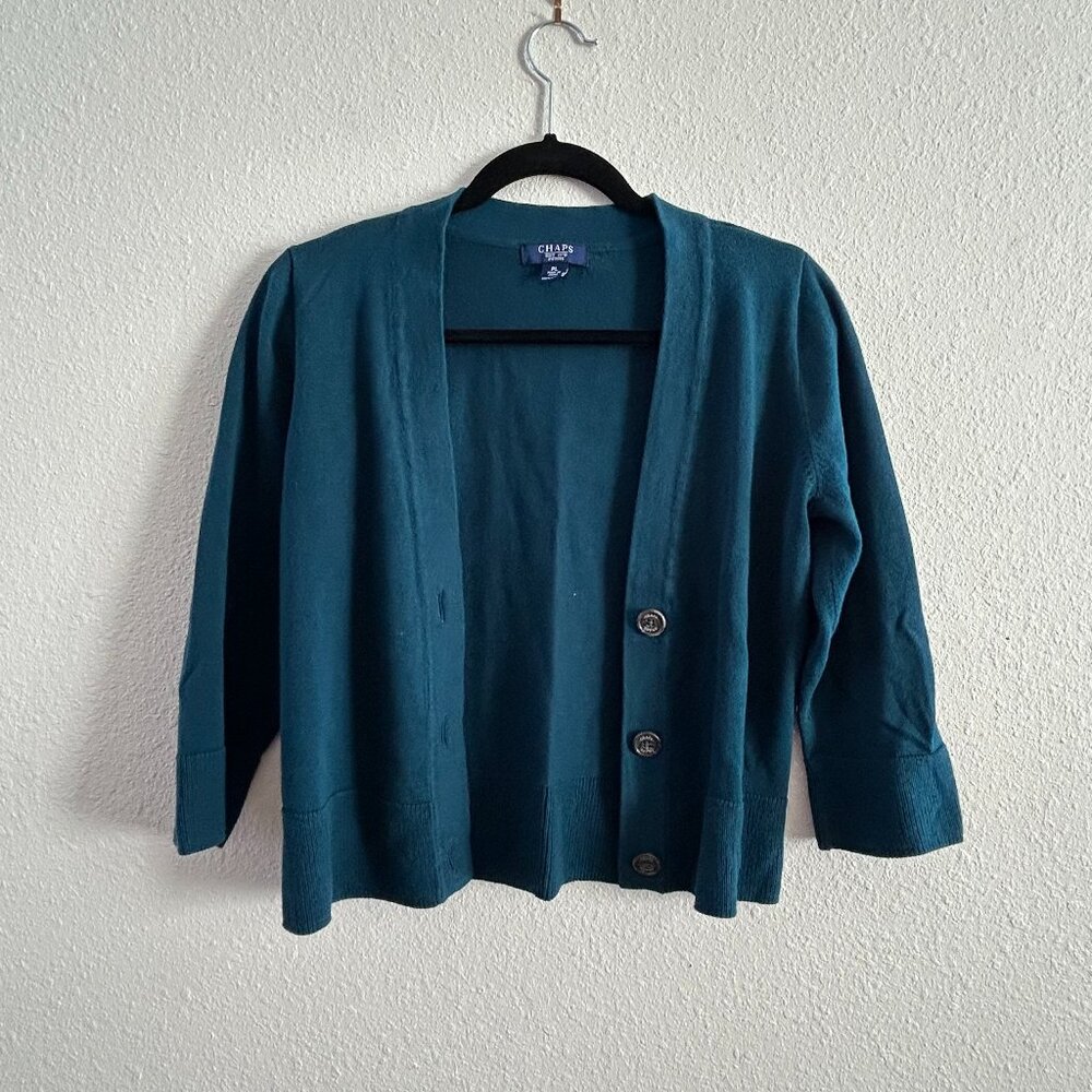 Chaps Large Petite Teal Sweater